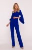 Stylove S416 kombinezon z rękawami z falbaną chabrowy 
